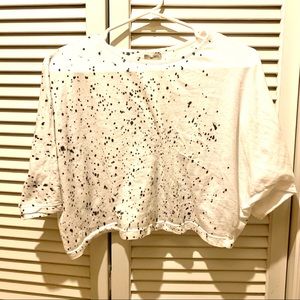 Ecote crop top with ink splatter design
